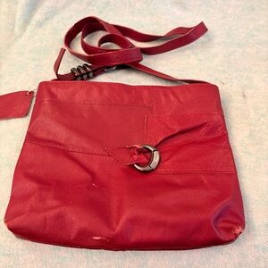 REVOILÀ Hand Crafted Small Red Leather Crossbody Bag